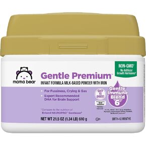 Amazon Brand - Mama Bear Gentle Baby Formula Milk-Based Powder with Iron, Complete Nutrition, Easy to Digest, 21.5 Ounce in Kuwait