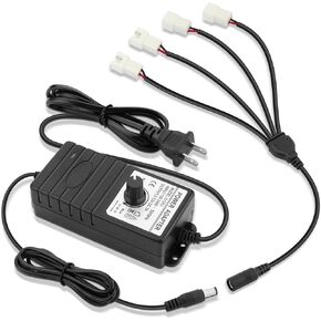 Wathai 2 Pin PC Fan Controller with Splitter 36W 12V Adjustable Power Supply with 4 Port Speed Control, 4-12V DC Adapter for Computer Cooling Fans 100-240V AC, 3A 2 Pin Compatible