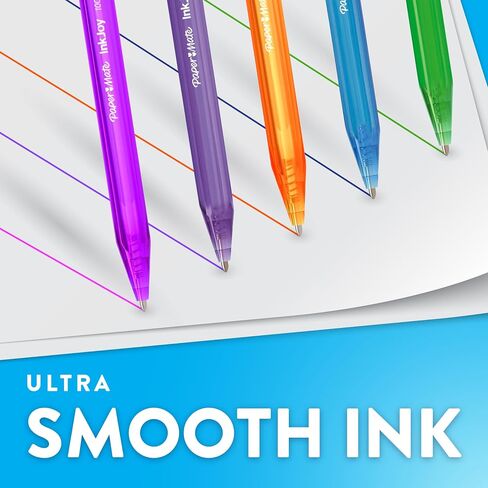 أقلام حبر جاف قابلة للسحب من Paper Mate InkJoy 100RT، نقطة متوسطة، أحمر، صندوق مكون من 12 قطعة in Saudi Arabia