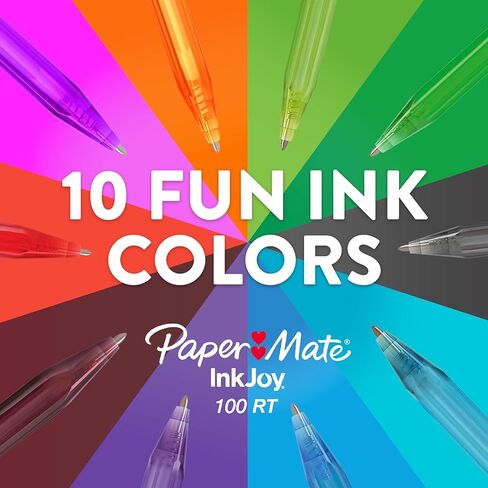 أقلام حبر جاف قابلة للسحب من Paper Mate InkJoy 100RT، نقطة متوسطة، أحمر، صندوق مكون من 12 قطعة in Saudi Arabia