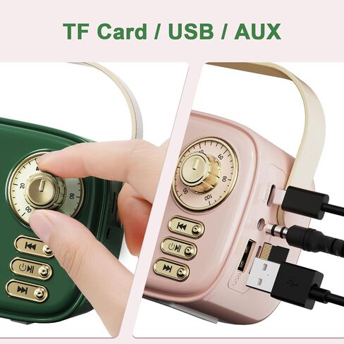 Retro Bluetooth Speaker, Vintage Decor, Gifts for Women Men Teen Girls,Portable Wireless Bluetooth Speaker, Cute Aesthetic Style for Office Kitchen Desk Bedroom Outdoor Support USB/TF Card/AUX (Blue) in Saudi Arabia