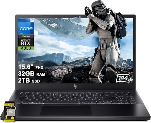 acer Nitro V 15 Gaming Laptop 15.6" FHD IPS 144Hz Intel 10-core i7-13620H 32GB RAM 1TB SSD GeForce RTX 4050 Backlit USB-C Win11 ICP Hub in Saudi Arabia