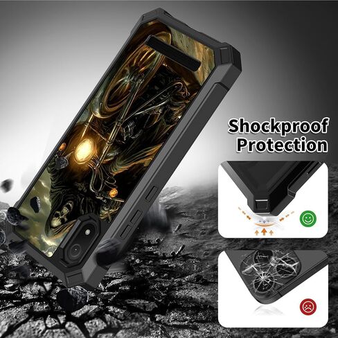 for Cloud Mobile Stratus C8 Phone Case with Tempered Glass Screen Protector Panda Guitar Design Hybrid Dual Layer Soft TPU Hard PC Heavy Duty Shockproof Protective Cover for Cloud Stratus C8 in Saudi Arabia