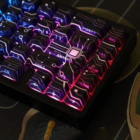 Tsungup Custom Keycaps,131 Keys PBT Starry Sky Side Printed Keycaps,Cherry Profile Key Caps Keyboard Keycap Set for Cherry MX Switches Mechanical Keyboard(Black) in Kuwait