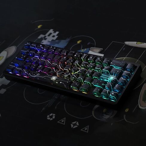 Tsungup Custom Keycaps,131 Keys PBT Starry Sky Side Printed Keycaps,Cherry Profile Key Caps Keyboard Keycap Set for Cherry MX Switches Mechanical Keyboard(Black) in Kuwait