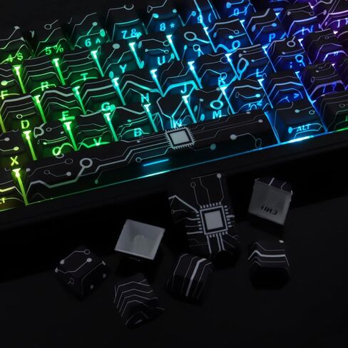 Tsungup Custom Keycaps,131 Keys PBT Starry Sky Side Printed Keycaps,Cherry Profile Key Caps Keyboard Keycap Set for Cherry MX Switches Mechanical Keyboard(Black) in Kuwait