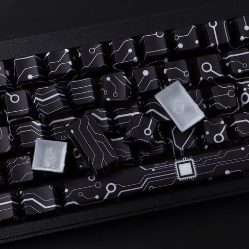 Tsungup Custom Keycaps,131 Keys PBT Starry Sky Side Printed Keycaps,Cherry Profile Key Caps Keyboard Keycap Set for Cherry MX Switches Mechanical Keyboard(Black) in Kuwait