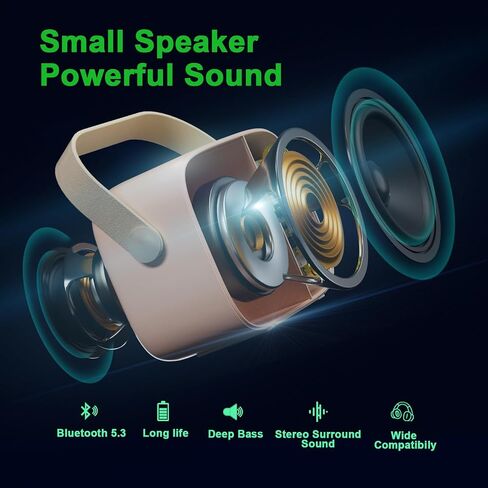 Retro Bluetooth Speaker, Vintage Decor, Gifts for Women Men Teen Girls,Portable Wireless Bluetooth Speaker, Cute Aesthetic Style for Office Kitchen Desk Bedroom Outdoor Support USB/TF Card/AUX (Blue) in Saudi Arabia