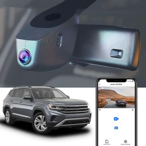 FITCAMX 4K DASH CAM مناسبة لفولكس واجن أطلس 2018-2025 و ATLAS Cross Sport (الطراز B ، تصميم واسع للجسم) ، LOOK OEM ، 2160p uhd vide in Kuwait