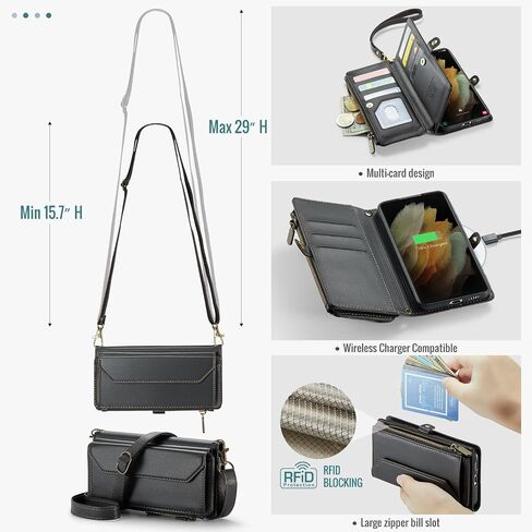 Asuwish Phone Case for Samsung Galaxy S21 Ultra 5G Zipper Wallet Cover with Tempered Glass Screen Protector and Flip RFID Blocking Cash Card Holder Cell S21ultra 21S S 21 21ultra G5 Women Girls Green in Saudi Arabia