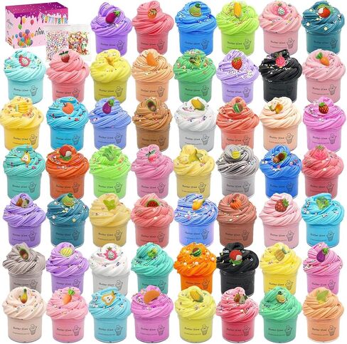 54 Pack Butter Slime Toy kit, Super Soft and Non-Sticky,Very Suitable Birthday Gifts for Boys and Gir,Party Favors,Stress Relief Toys,Easter Filling Stuffers. in Kuwait