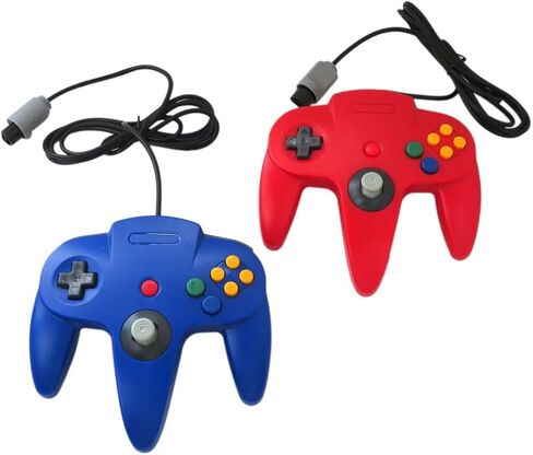 Atiodyuuk New 2 Pack Classic N64 Controller ، Wired N64 Controller تمت ترقية التحكم في وحدة التحكم في ألعاب الفيديو N64 (غابة أخضر وبرتقالي) in Saudi Arabia