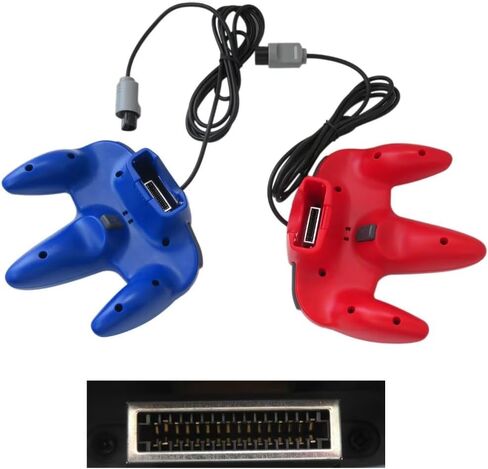 Atiodyuuk New 2 Pack Classic N64 Controller ، Wired N64 Controller تمت ترقية التحكم في وحدة التحكم في ألعاب الفيديو N64 (غابة أخضر وبرتقالي) in Saudi Arabia
