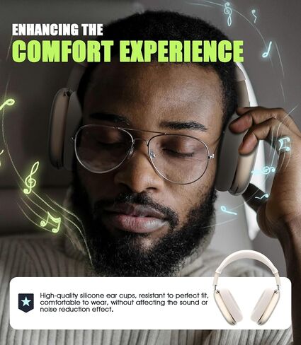 SeltureDone 4 in 1 Case Cover متوافق مع غطاء Airpods Max Captand/Ear Coups/Ear Palcs ، و Silicone Silecone All -Round Silicon و Clear TPU لـ AirPods Max - Starlight in Kuwait