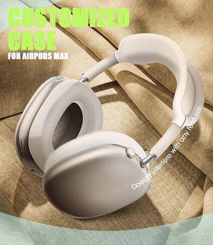 SeltureDone 4 in 1 Case Cover متوافق مع غطاء Airpods Max Captand/Ear Coups/Ear Palcs ، و Silicone Silecone All -Round Silicon و Clear TPU لـ AirPods Max - Starlight in Kuwait