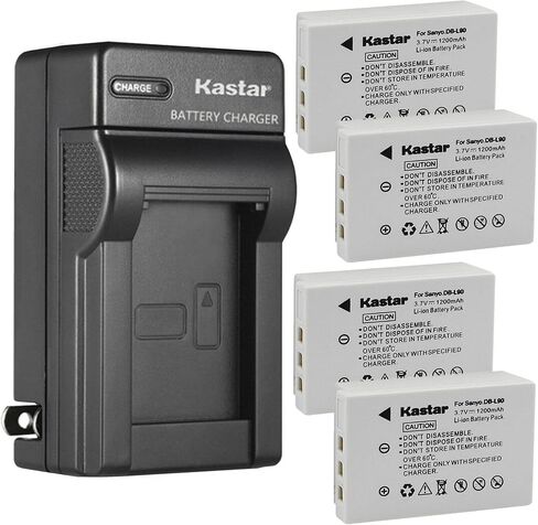 Kastar AC Wall Battery Charger Replacement for Sanyo DB-L90 DB-L90A DB-L90AU DMX-SH1 DMX-SH11 DMX-SH11K DMX-SH11R VPC-SH1 VPC-SH1BK VPC-SH1EXBK VPC-SH1EXR VPC-SH1GX VPC-SH1R VPC-SH11 in Saudi Arabia