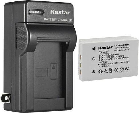 Kastar AC Wall Battery Charger Replacement for Sanyo DB-L90 DB-L90A DB-L90AU DMX-SH1 DMX-SH11 DMX-SH11K DMX-SH11R VPC-SH1 VPC-SH1BK VPC-SH1EXBK VPC-SH1EXR VPC-SH1GX VPC-SH1R VPC-SH11 in Saudi Arabia