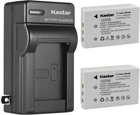Kastar AC Wall Battery Charger Replacement for Sanyo DB-L90 DB-L90A DB-L90AU DMX-SH1 DMX-SH11 DMX-SH11K DMX-SH11R VPC-SH1 VPC-SH1BK VPC-SH1EXBK VPC-SH1EXR VPC-SH1GX VPC-SH1R VPC-SH11 in Saudi Arabia