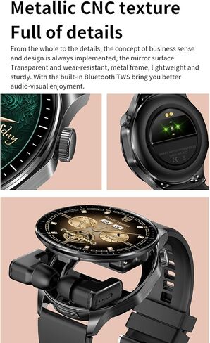 2 in 1 Smart Watch with Earbuds, 1.43" AMOLED Colorful Full Touch Screen Bluetooth Smartwatch for Men Women, Long Time Standby Men Women Sports Smart Watch Fitness Tracker (Pink) in Saudi Arabia