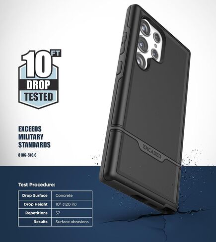 Encased Rebel Designed for Samsung Galaxy S24 Ultra Belt Clip Case (2024) Protective Phone Case with Holster (Black) (S24 Ultra) in Saudi Arabia