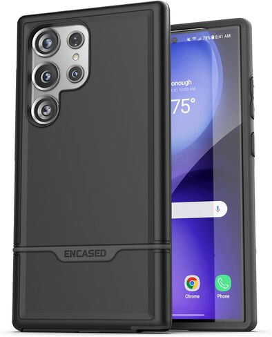 Encased Rebel Designed for Samsung Galaxy S24 Ultra Belt Clip Case (2024) Protective Phone Case with Holster (Black) (S24 Ultra) in Saudi Arabia