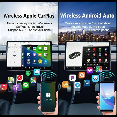 Carplay اللاسلكي لمحول Tesla Android Auto. متوافق مع الطراز 3 الطراز Y S X in Kuwait