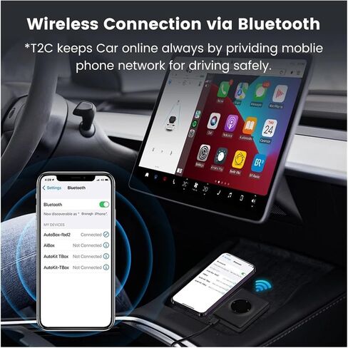 Carplay اللاسلكي لمحول Tesla Android Auto. متوافق مع الطراز 3 الطراز Y S X in Kuwait