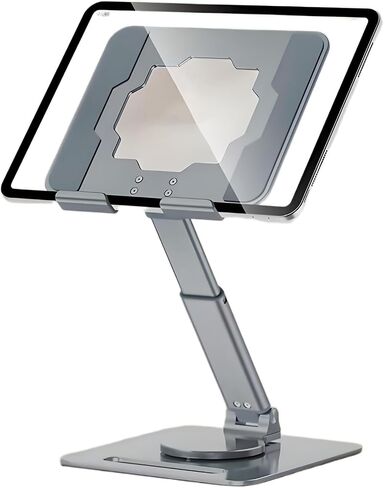Guaziv 360 ° Rotating Tablet Stand - حامل جهاز لوحي iPad قابل للتعديل للمكتب ، iPad دوارة قابلة للطي للمنزل والمكاتب (Argent Silver) in Kuwait