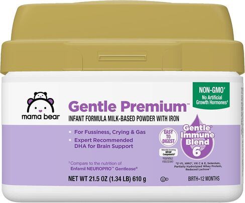 Amazon Brand - Mama Bear Gentle Baby Formula Milk-Based Powder with Iron, Complete Nutrition, Easy to Digest, 21.5 Ounce in Kuwait