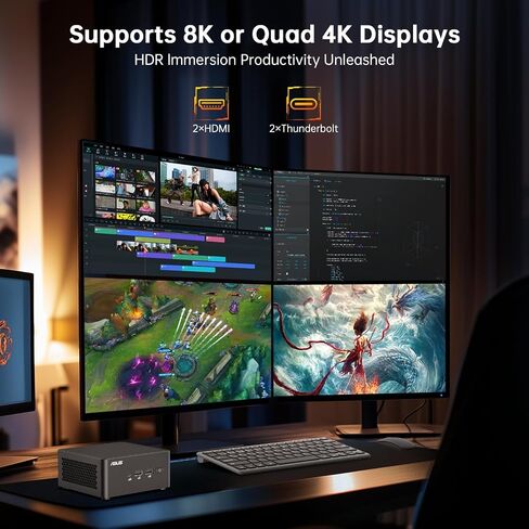 ASUS NUC 14 Pro Mini Desktop Computer ، Intel Ultra 7 155H (16C/22T ، حتى 4.8 جيجا هرتز) ، 64 جيجا بايت DDR5 ، 2TB PCIE SSD ، Win 11 Pro Mini PC مع Intel Arc GPU ، Type-C ، WiFi 6e ، Thunderbolt 4 ، Vesa Mount in Saudi Arabia