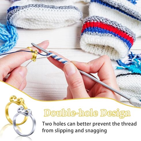 BLMHTWO 3 Pieces Crochet Ring Adjustable Yarn Ring for Crocheting Peacock Shape Knitting Loop Open Finger Ring for Mother Grandma Thanksgiving Presents Finger Yarn Guide Crochet Accessories in Saudi Arabia