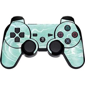 Skinit Decal Gaming Skin for PS3 Dual Shock Wireless Controller - Originally Designed Mint Marbling Design