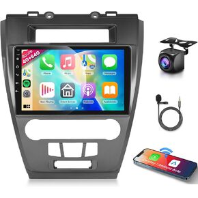 8 CORE 4G+64G Car Radio Stereo for Ford Fusion Mondeo Mustang 2009-2012 Wireless CarPlay Android Auto, 10.1 Inch IPS Touch Scree Android 13 GPS WiFi Bluetooth 32-Band DSP AHD Backup Camera