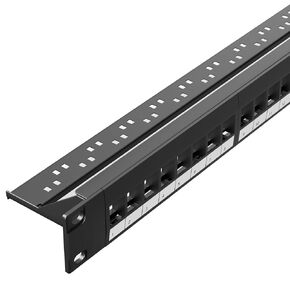 24 لوحة تصحيح Keystone Port ، لوحة تصحيح UTP 1U CAT6 مع شريط إدارة الكابلات القابل للفصل لـ CAT7/6/5E/5 KEYSTER
