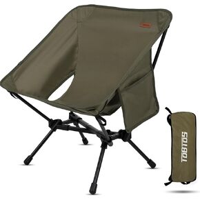 TOBTOS Portable Camping Chair, Support up to 330 LBS, Lightweight Folding Backpacking Chair for Outdoor Camp, Travel, Beach, Picnic, Hiking, Backpacking (Green)