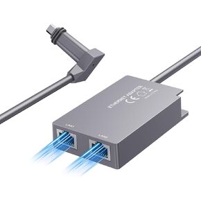 Starlink Ethernet Adapter for Starlink Gen 2, Multi Ports Adapter Starlink to RJ45 Fast&Stable Network Connection 1 to 2 [2 Devices Network Simultaneously] - Up to 1 Gbps