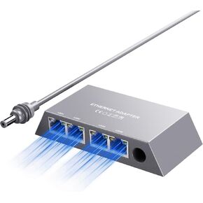 Starlink Ethernet Adapter for Gen 3, Starlink Rectangular Satellite Internet Adapter Ethernet Gen 3 for Wired External Network Fast & Stable Connection, 4 Ports
