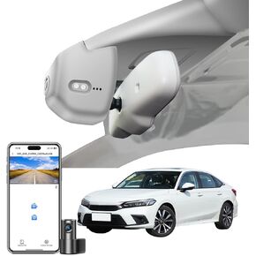 Front 4K & Rear 1080p Dash Cam Custom fit for 11th Honda Civic 2022 2023 2024 2025(Black), Si Type R Hatchback XL Sport SE EX_L Touring 1.5 2.0T, OEM Look, WiFi & App, 128GB Card