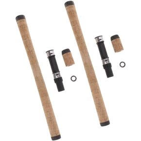 TEAMWILL 2 Set Fishing Rod Handle Composite Cork Spinning Grip Reel Seat Building Repair