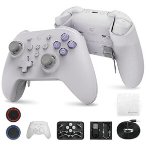 GuliKit KK3 Max Bluetooth Controller, [No Drift Stick] Kingkong 3 Max Wireless Controller for Switch/Switch OLED, Hall Effect Joystick/Triggers, Maglev/Rotor/HD Vibration, Hyperlink Adapter (Gray)