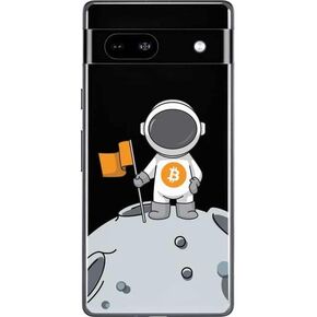 Skinit Decal Phone Skin Compatible with Google Pixel 7a - Originally Designed Bitcoin Astronaut Design