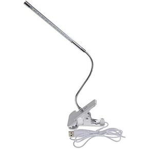 Small Black Table lamp USB Smart LED Touch Dimmable Flexible USB Eye-Care Reading Light Adjustable LED Solid Clip Laptop Bedroom Desk Study Lamp (Color : White) (White)