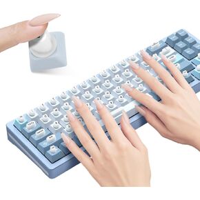 Raised Keyboard Stickers for Long Nails with Letters - 70Pcs Silicone Keyboard Bubbles for Women，Silent Self-Adhesive Tippy Type Cover for Desktops (Black, 70pcs)