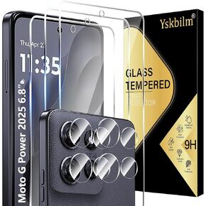 (3+2 Pack) Designed for Motorola Moto G Power 5G 2025 Tempered Glass Screen Protector + Camera Lens Protector,[3D Touch][Bubble-Free][Anti-Scratch] Screen Protector Glass For Motorola G Power 2025