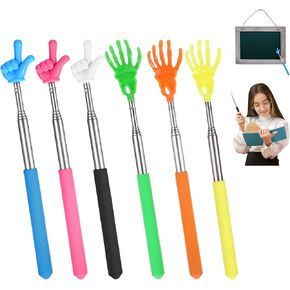 6PCS Telescopic Teacher Pointer Stick for Classroom, Mini Retractable Pointer Finger Stick Teacher Supplies, Extendable Reading Tool, Multi-Color School Kindergarten Supplies(Halloween)