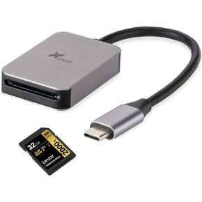 USB-C SD Card Reader – UHS-II Compatible, 7.9" Integrated USB-C Cable, High Speed Memory Card Reader for Micro SD, SD, SDXC, SDHC, Plug-and-Play, Compatible with Laptop, Tablet, Smartphones
