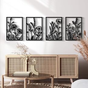 Glamativity 4 Pack Gold Wall Art Décor, Minimalist Décor Single Line Art Wall Décor, Real Metal Wall Art, Abstract Wall Art (Gold Classic Style, M Size 17 x 11.8'') in Kuwait