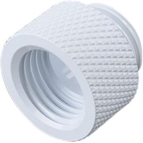 Bitspower G1/4" 10mm Male to Female Fitting, Deluxe White, For Desktop, Graphic Cards