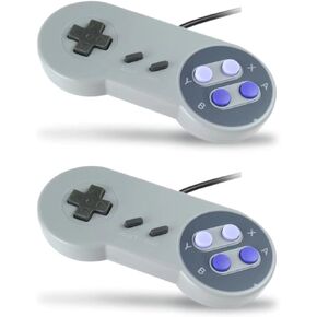 2Wired USB Controller Gaming Joystick For SNES Game pad For Windows PC MAC Computer Raspberry Pi Sega Genesis emulator-2 Pack