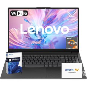Lenovo V15 Business Laptop, AMD Ryzen 3 7320U Processor, Radeon Graphics, 15.6" FHD 1080p Anti-Glare Display, 16GB DDR5 RAM, 512GB SSD, WiFi 6, Ethernet Port RJ-45, Windows 11 Pro, WOWPC Recovery USB